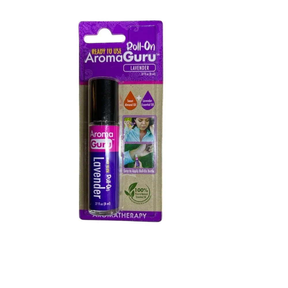 Aroma Guru Roll On Lavender Essential Oil‎ Sweet Almond & Lavender Oils